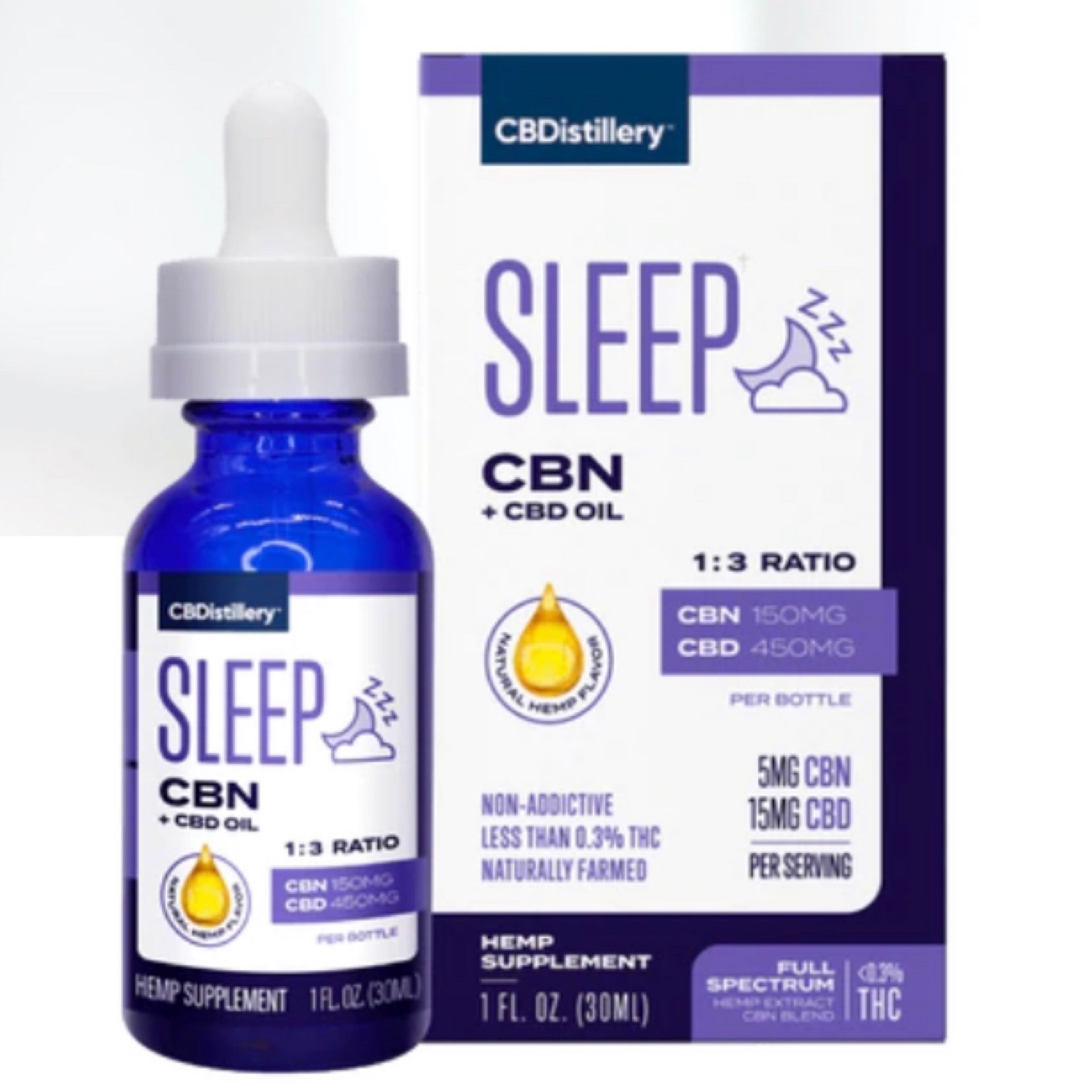 CBN + CBD Sleep Tincture 1:3 - 150mg CBN + 450mg CBD - 30ml | Baba